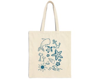 Teal Beachy Summer Seashell Collage Cute Vacation Double Sides Two Sided Tote Beach Bag