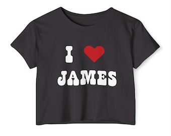 I Heart/Love James BTR Crop Top Big Time Rush Cropped TShirt