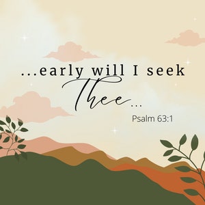Psalm 63:1 KJV Verse Instant Download SVG Printable Wall Art