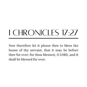 1 Chronicles 17:27 KJV Verse Printable Wall Art Instant Download SVG