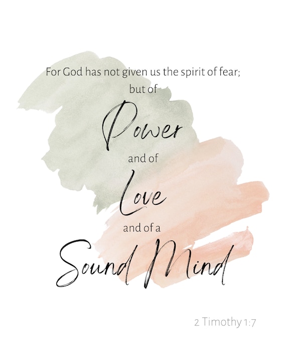 2 Timothy 1:7 KJV Verse Instant Download SVG Printable Wall | Etsy