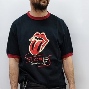 The Rolling Stones black t-shirt size L/XL, made in the US - Stones 2002-03, Europe tour black and red t-shirt