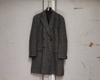 Vintage Lapo Galerie superb elegant grey wool coat, Wool high quality garment size L, Elegant unisex wool coat