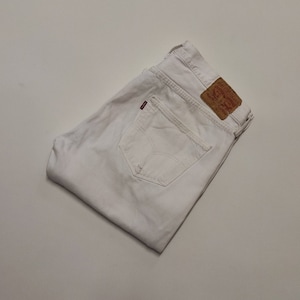 Levi&#39;s 501 white jeans size 36x34 - 90s USA Regular fit straight white jeans with buttons fly and 4 pockets