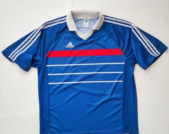 Adidas Vintage Football T-shirt XL  Made in / Vintage Sport jersey/ 90s footbal T-shirt Vfb Bach big size, france 98 look