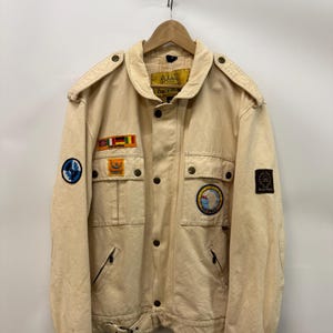 Vintage Belstaff Black Prince beige jacket - Weatherproof Belstaff patched jacket size XXL