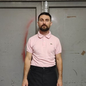Lacoste Polo T-shirt size M pink short sleeves/ classic elegant polo t-shirt pink Medium size fitted from Lacoste