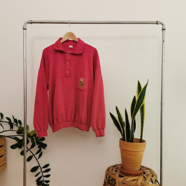 Vintage rosa Pullover Scotish Spirit / Schottland Pullover Kragen rosa / Vintage Sweatshirt / Vintage Kragen Pullover / große Größe Pullover