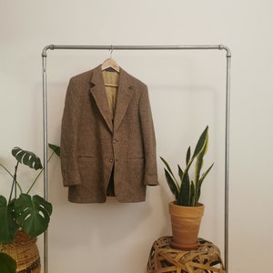 Tailor&#39;s Bench wool beautiful brown fitted blazer jacket checks details Made in USA, colours classic style small medium  size 90s