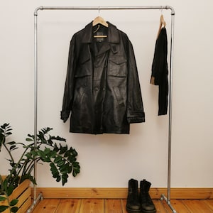 未使用Peruzzi レザー ジャケット 50サイズ Peruzzi ブルー レザー ジャケット サイズ 50/M イタリア製