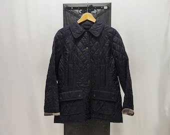 Barbour Quilted Blue Jacket, Size L.