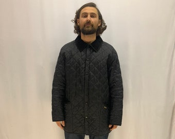 Barbour Black Quilted Jacket, Size L.