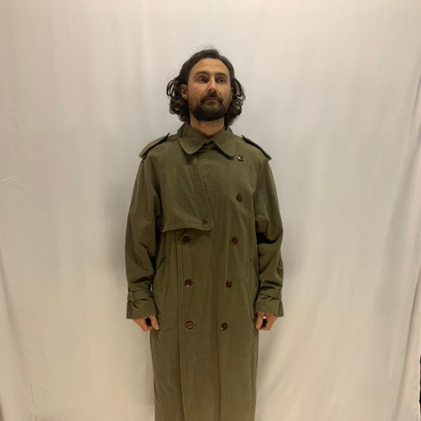 Armeegrüner Trenchcoat, Größe L/XL