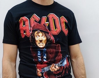 AC/DC Shirt Highway to Hell Fire Men's T-shirt Vintage Angus
