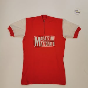 VTG Cycling Jersey 70s Magazzini Mozzorato vintage Cycling T-shirt/ 70 retro cycling jersey tees/ crazy print vintage festival t-shirt