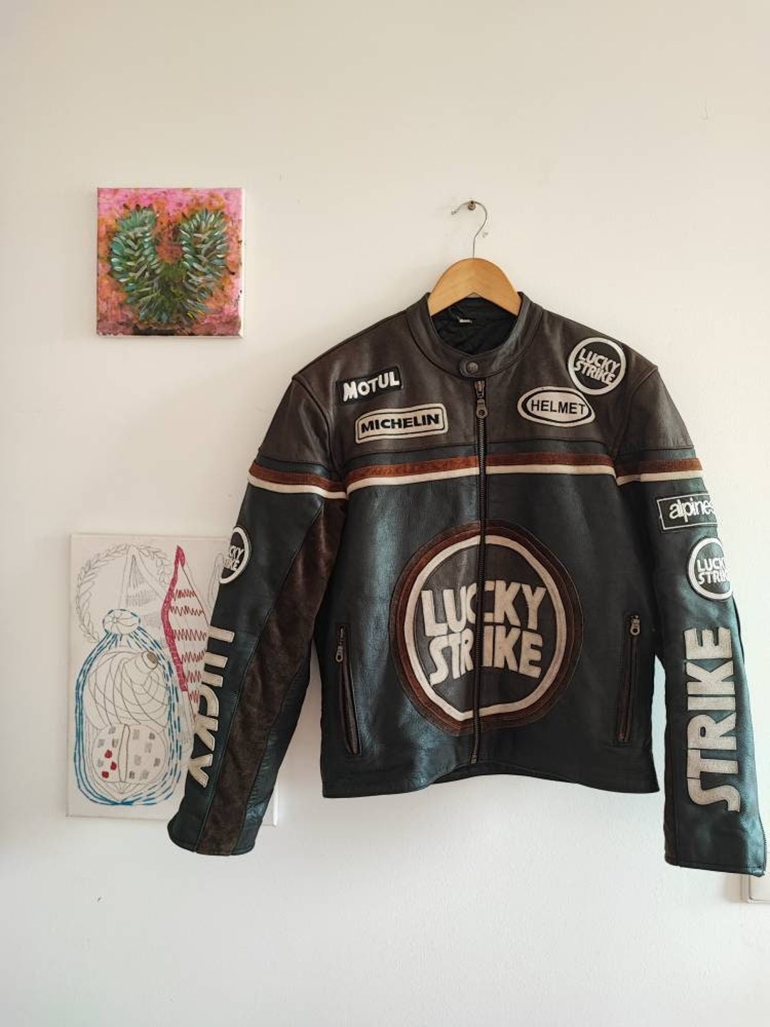 Chaqueta de cuero Lucky Strike Motor talla M, chaqueta motera