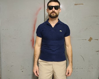 Lacoste made in France Polo T-shirt Size M fitted blue marin/ polo short sleeve t-shirt classic medium size navy blue