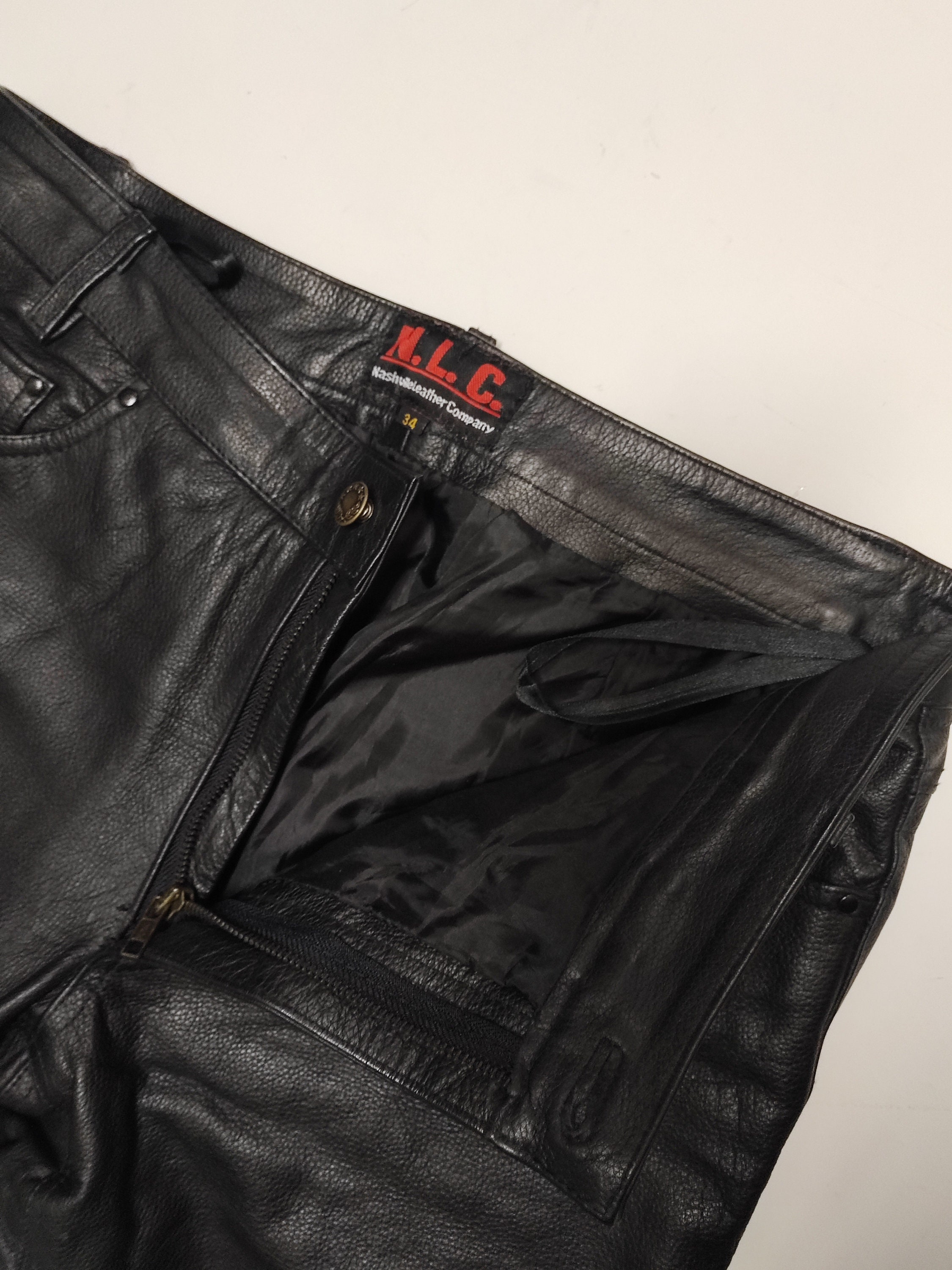 ヴィンテージ N.L.C ブラック レザー パンツ サイズ 34 ヴィンテージ N.L.C ブラック レザー パンツ サイズ 34