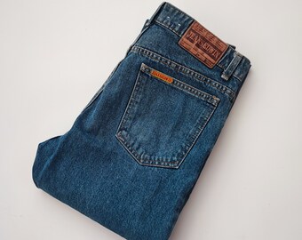 Vintage Edwin schmale gerade blaue Jeans - Klassische gerade Jeans mit 5 Taschen und Reißverschluss-Hosenschlitz - Edwin Jeans Größe 30x34