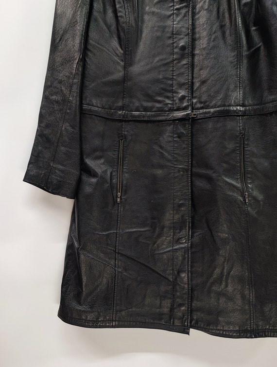ジャケット・アウター noill vintage long leather trench coat Womens Leather Trench Coat Silver S-M? Long Lambskin Vintage