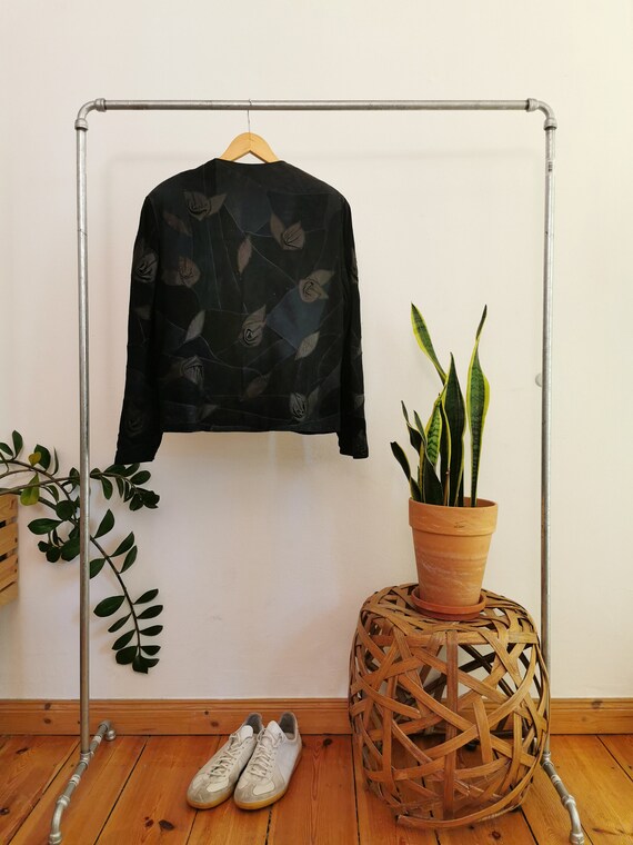 Tagore flower patchwork leather blazer ladies Siz… - image 2