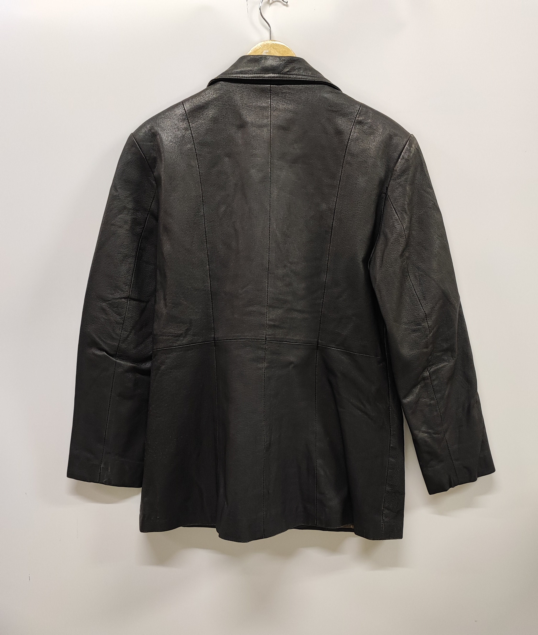 Skinz Black Double-breasted Leather Coat Size 38/M - High Skinz Black Double-breasted Leather Coat Size 38/M - High