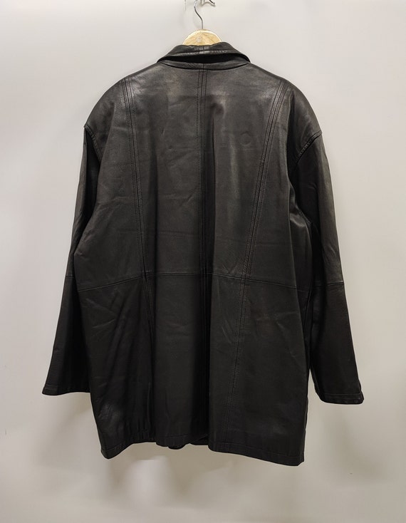 Euro vintage leather coat 【最終値下げ】 E.B Company Leather Wear Black Leather Coat Size L/XL - Etsy