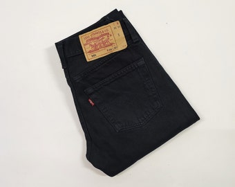 Jean droit classique noir Levi's 501 fabriqué aux États-Unis, taille 26x32, Classic Levi's 501 Black jean skinny taille haute avec boutons