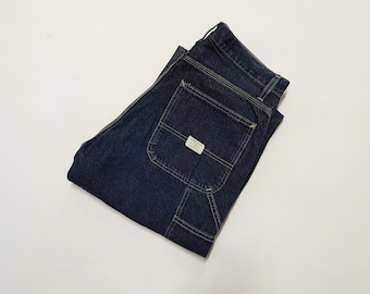 GAP Carpenter blue straight jeans size 32x32 - Dark Relaxed fit jeans, 5 pockets, zip fly and details - GAP jeans with US fabric