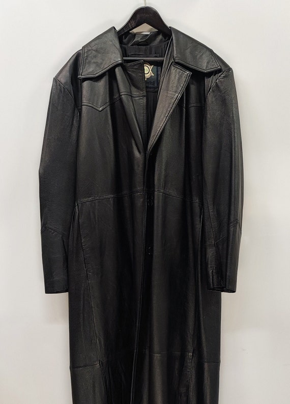 Region 25 California Black Leather Trench Coat - 'hard Region 25 California Black Leather Trench Coat - 'hard