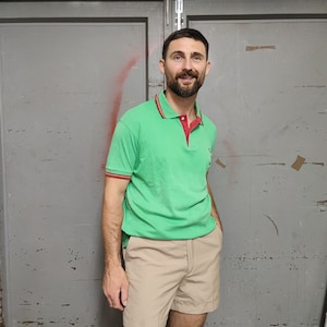 Fred Perry green collared  T-shirt Size L-XL /Fred Perry vintage  short sleeve classic elegant t-shirt/ designer polo t-shirt Fred Perry UK