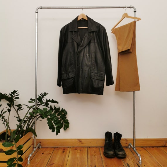 clock house leather jacket double breasted coat vi