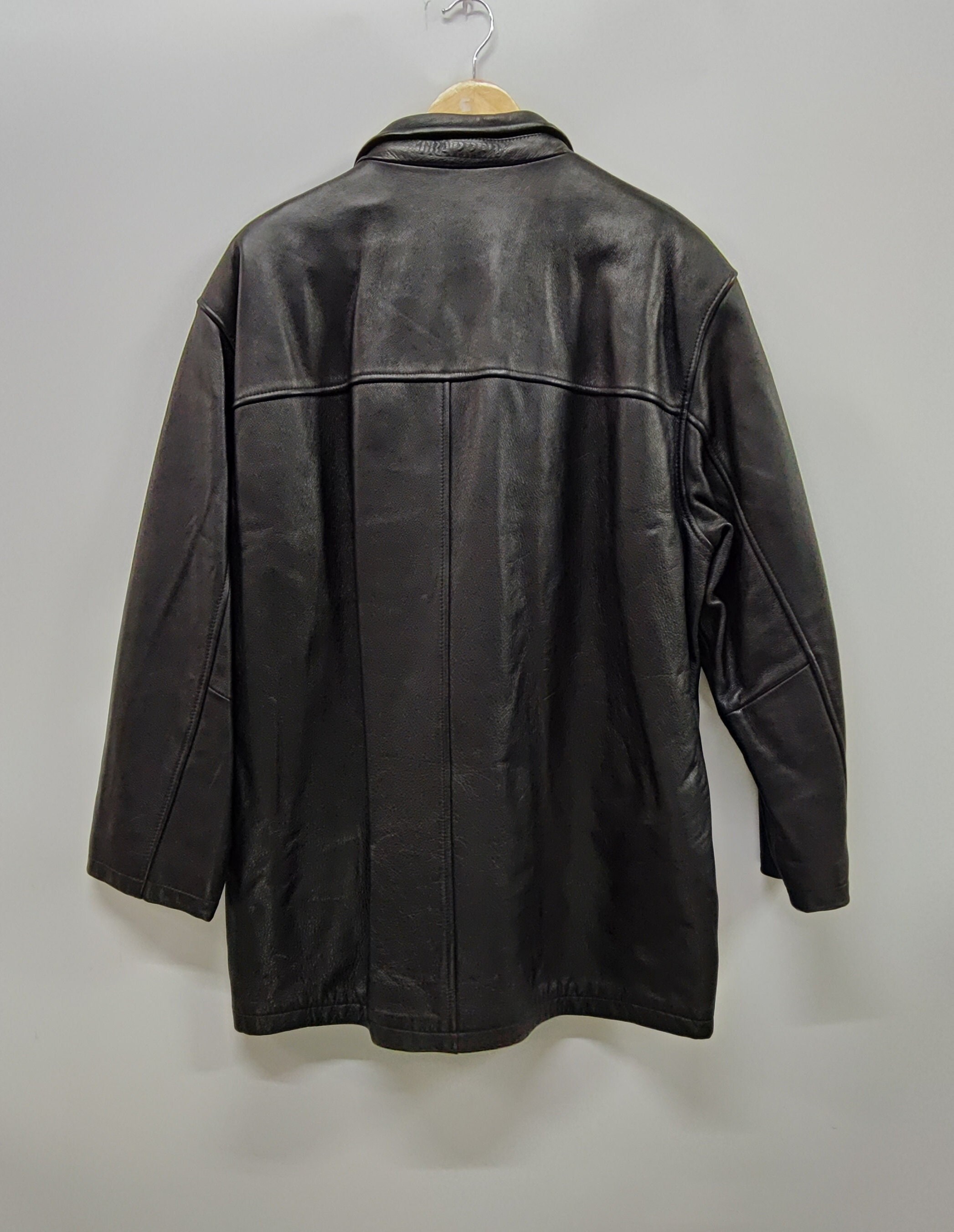 Trapper Black Leather Jacket Size L - Trapper Original Leather