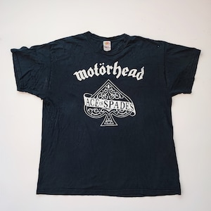 Motorhead Ace of spade Black T-shirt Size XL/ Rock band black t-shirt/ black Sabbath Rock tshirt Classic Rock graphic t-shirts music ripped