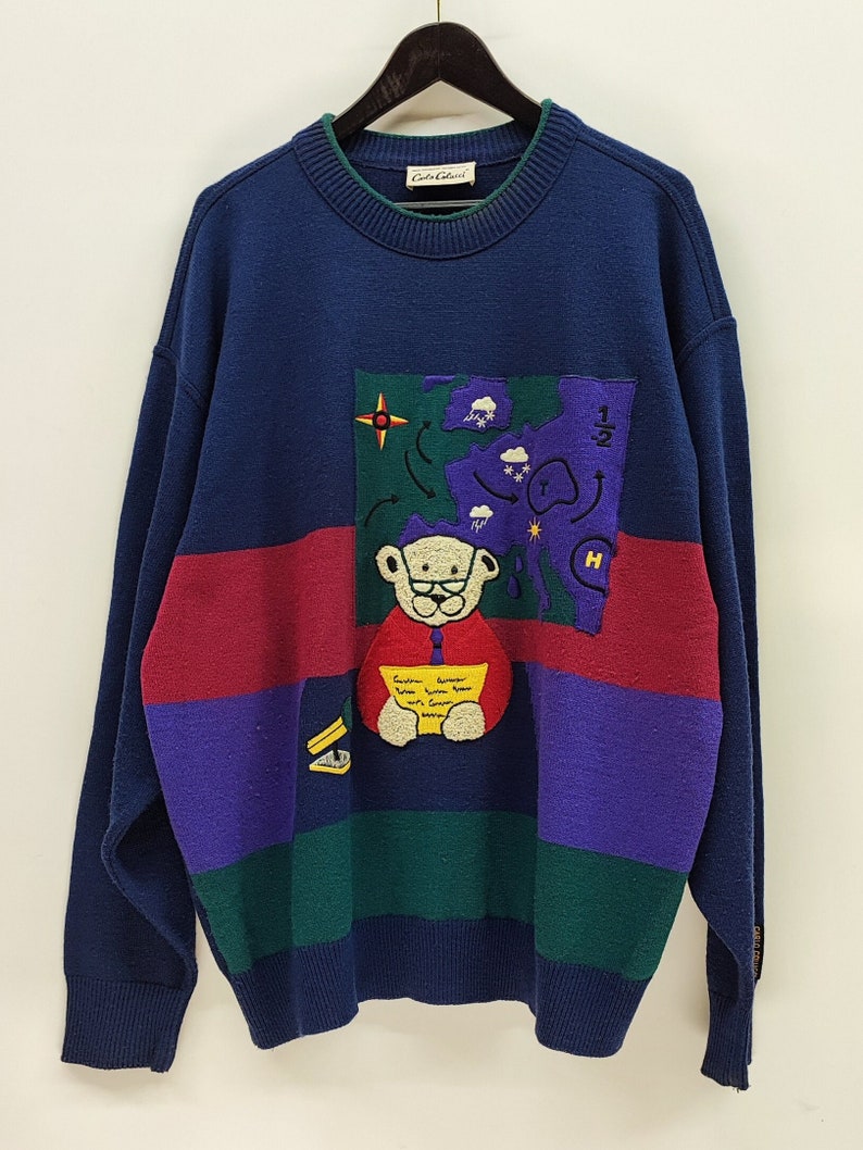 C Carlo Colucci Weather Forecast Tv Bear Sweater/ Pullover - Etsy UK