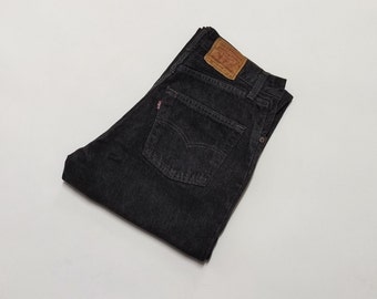 Levi's 901 jeans stonewashed neri taglia 28x32 - Mom jeans classici a vita alta, chiusura con bottoni e 5 tasche