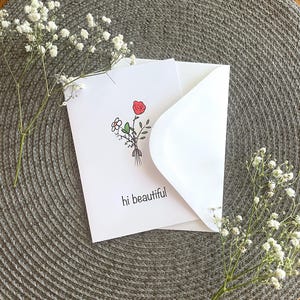oi lindo cartão de felicitações de dia dos namorados com envelope, cartão para amigo, cartão para esposa, cartão para outra pessoa significativa, cartão amoroso, galentine