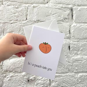 oi eu a-peach-iate você cartão de felicitações com envelope, cartão de pêssego ilustrado bonito, cartão para amigos e familiares, cartão de agradecimento