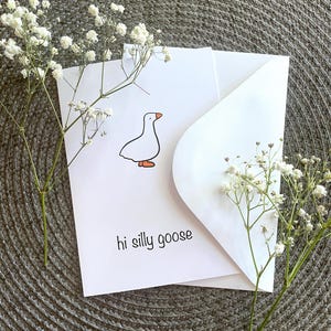 hi verrückte Gans Grußkarte mit Umschlag, süße Karte für Freunde oder Familie, lustige Gans Karte, lustige Karte, illustrierte Gans Karte