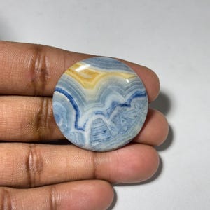 Natural Scheelite Cabochon, Loose Gemstone, circle Shape Scheelite Crystal, Blue Rhodochrosite Gemstone, Size [35x35x5]  cts 52
