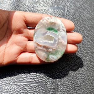 Top Quality Green Chalcedony Gemstone Green Chalcedony Cabochons Chalcedony Loose semi precious Jewelry making gemstone [52x39x7] 116 CTS