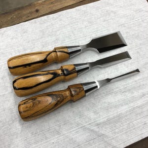 PRE-ORDER 3-Piece Butt Chisel Set in Black and White Ebony