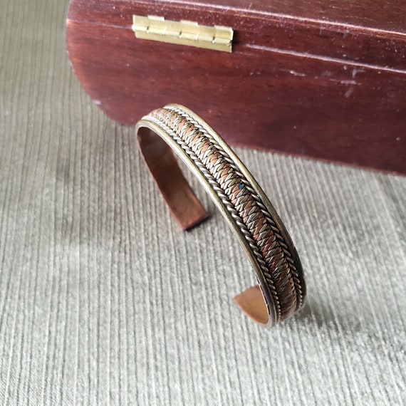 Quality Vintage Copper Arthritis Bracelet, Tri-co… - image 5