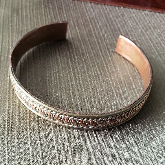 Quality Vintage Copper Arthritis Bracelet, Tri-co… - image 2