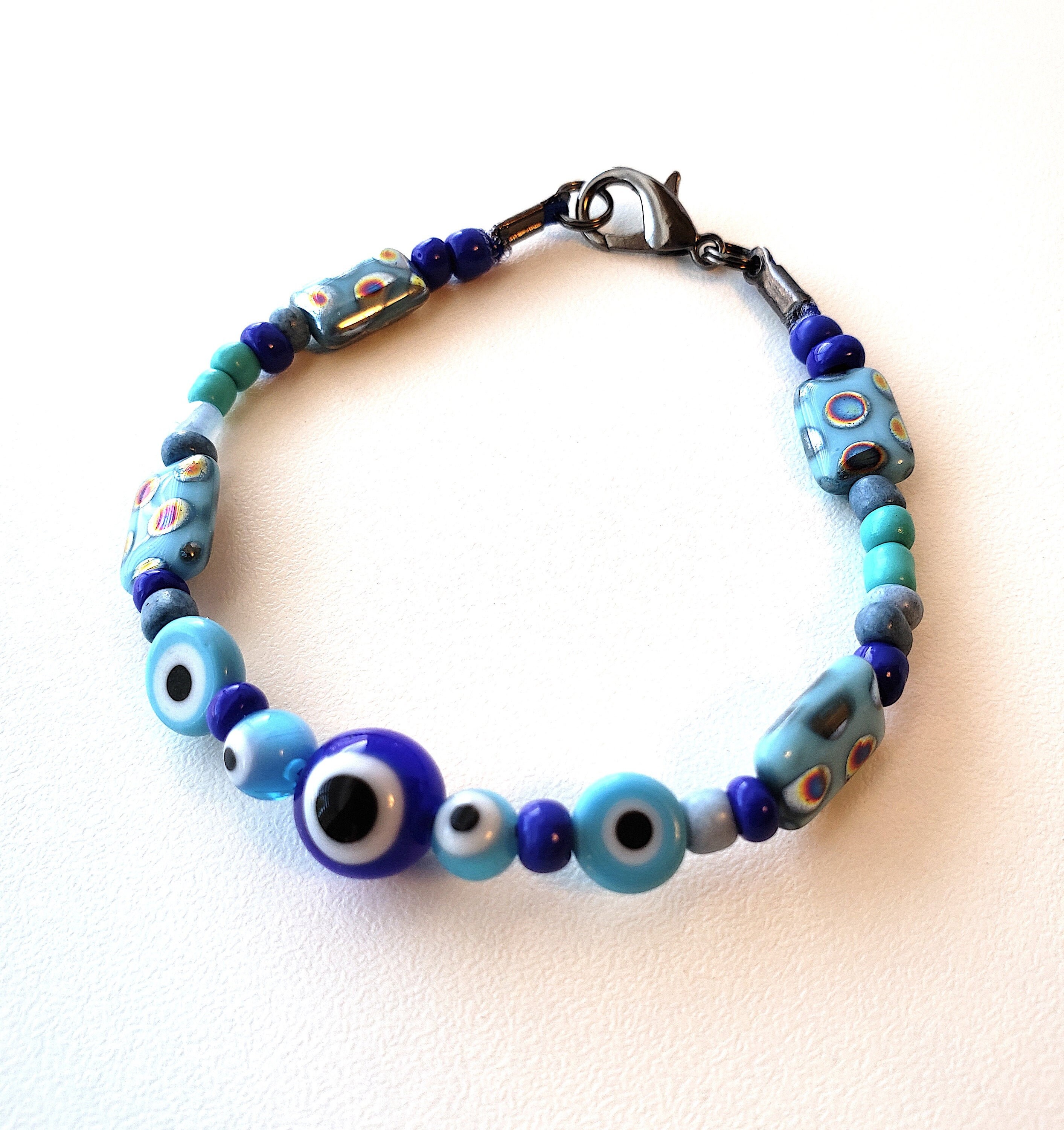 Blue Evil Eye Bracelet 7.75 Women's M/L Etsy