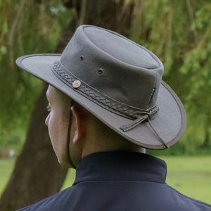 Waterproof Cowboy Hat Waxed Canvas Hats :   Unisex Packable Autralian Bush Hat for Outdoor Adventures & Hiking By Wombat