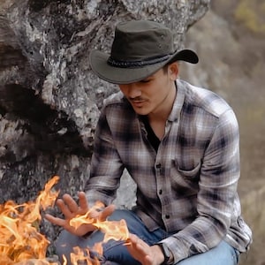 Waterproof Hat Waxed Cotton Rain Unisex Packable Outdoor Headwear Cowboy Hats Australian Bush Weatherproof For Adventure Enthusiasts