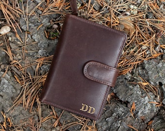 Women’s Brown Leather Wallet – Handmade RFID Blocking Purse | Personalized Gift | Compact