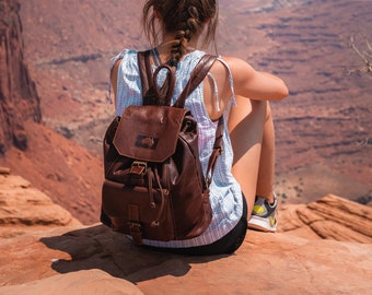 Wombat Luxury Brown Leather Backpack