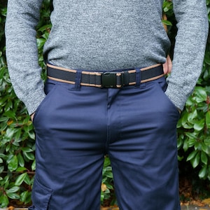 Men&#39;s Stretch Belt Custom Fabric Belts: Personalized Adjustable Gear for Hiking, Camping & Outdoor Adventures